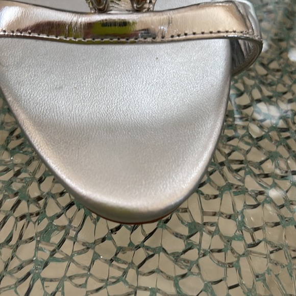 Giuseppe Zanotti Silver Leather Crystal Embellishments Gladiator Heels - Picture 5 of 15